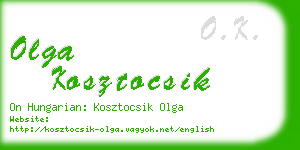 olga kosztocsik business card